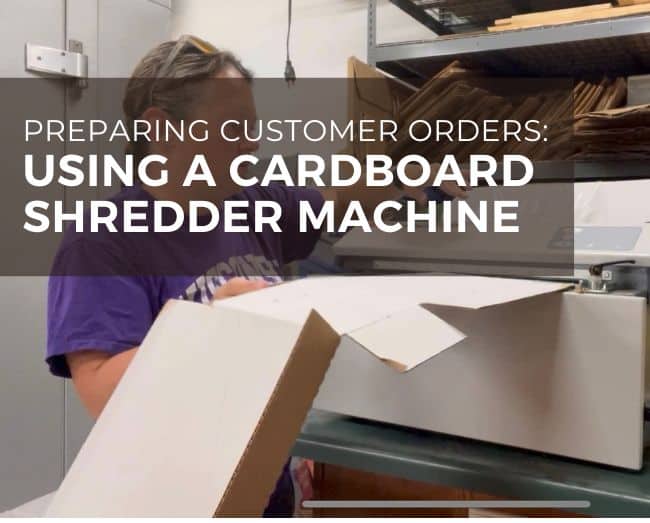 using a cardboard shredder machine