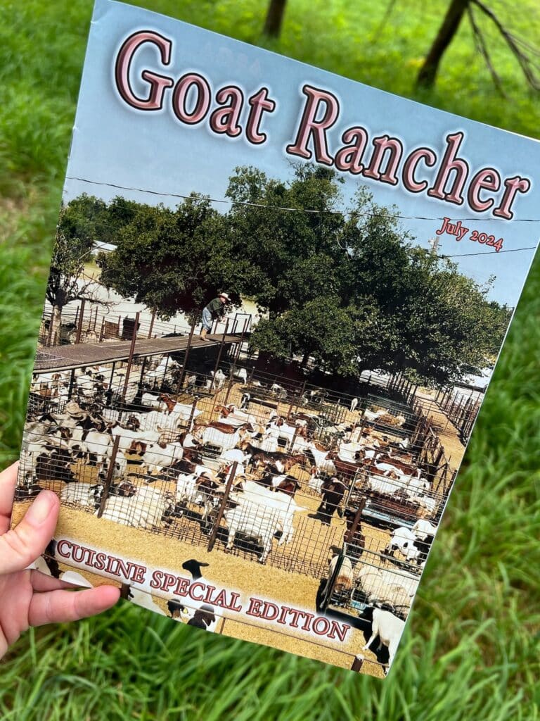 A copy of the July 2024 issue of Goat Rancher magazine, cuisine special edition.